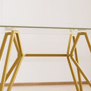 Modern Glass Dining Table With Metal Legs