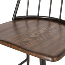 Rustic Farmhouse Style Dining Chair With Spindle Backrest - Dark Brown