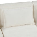 Free-Combined Sectional Sofa 5-seater Modular Couches with Storage Ottoman, 5 Pillows for Living Room, Bedroom, Office, Cream