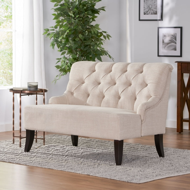Nicole - French Style Upholstered Loveseat With Tufted Backrest