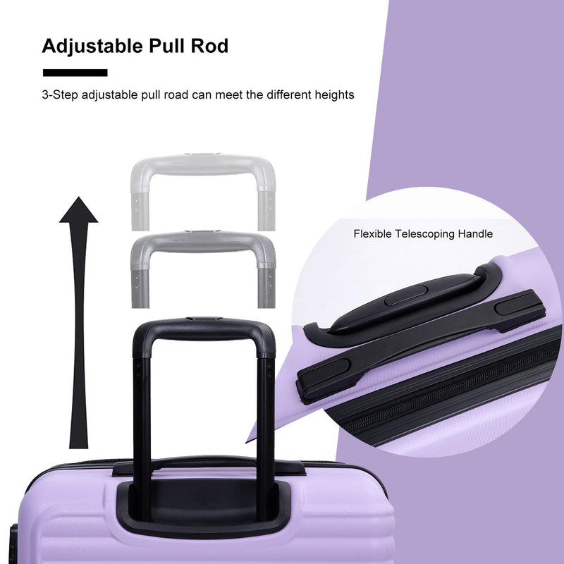 3 Piece Luggage Sets Lightweight Suitcase With Two Hooks, Spinner Wheels, Tsa Lock