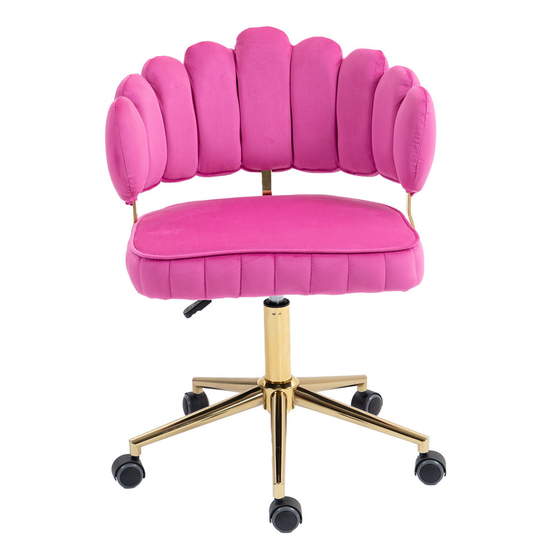 Modern Velvet Home Office Desk Chair With Adjustable Height And Swivel Wheels
