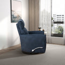 Carson - Swivel Glider Suede Recliner Chair - Midnight Blue
