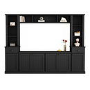 Minimalist Entertainment Wall Unit Set With Bridge For TVs Up To 75"