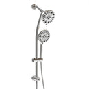Multi Function Dual Shower Head Shower System With 4.7" Rain Showerhead, 7 Function Hand Shower, Adjustable Slide Bar
