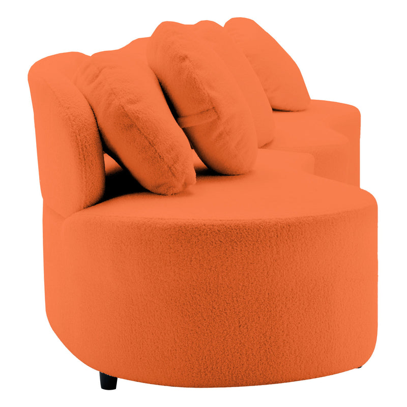 Modern Living Room Sofa Lamb Velvet Upholstered For Home