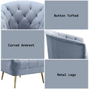 Bayram - Chair - Light Gray Velvet - Atlantic Fine Furniture Inc