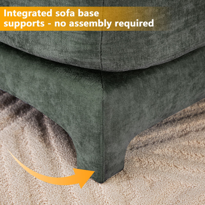 Stylish Sofa With Ottoman And Lumbar Pillows, Ergonomic Design