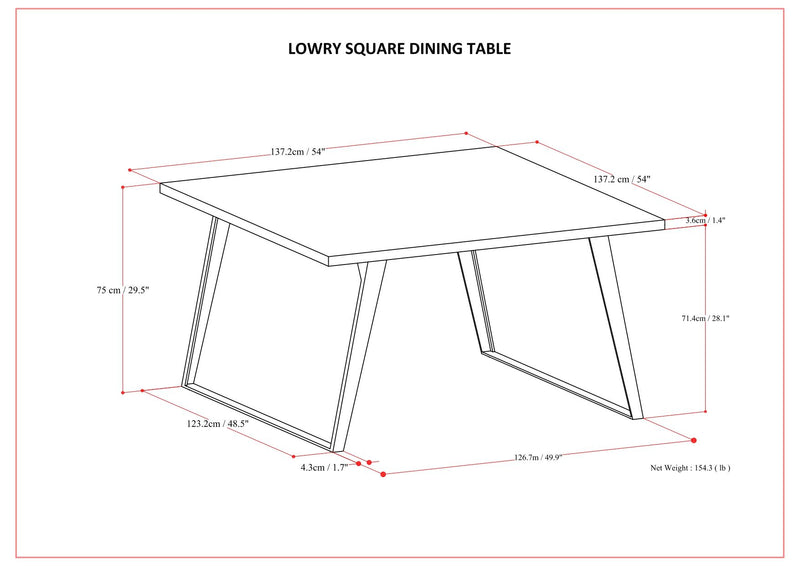 Lowry - Handcrafted Square Dining Table