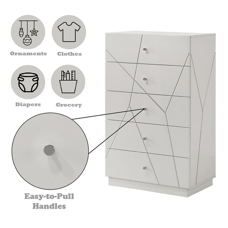 Esther - Chest - White / Silver