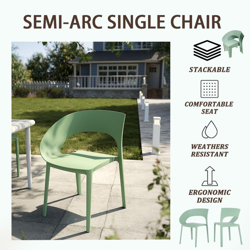 4 Piece Set Of Modern Designed Single Chairs With Long Table