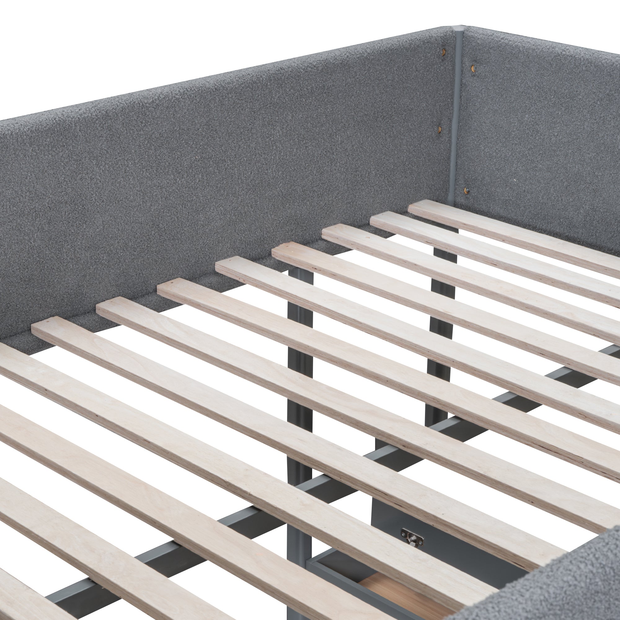 Full Size Teddy FleeceLoft Bed Wood Bed, Gray - Atlantic Fine Furniture Melbourne FL