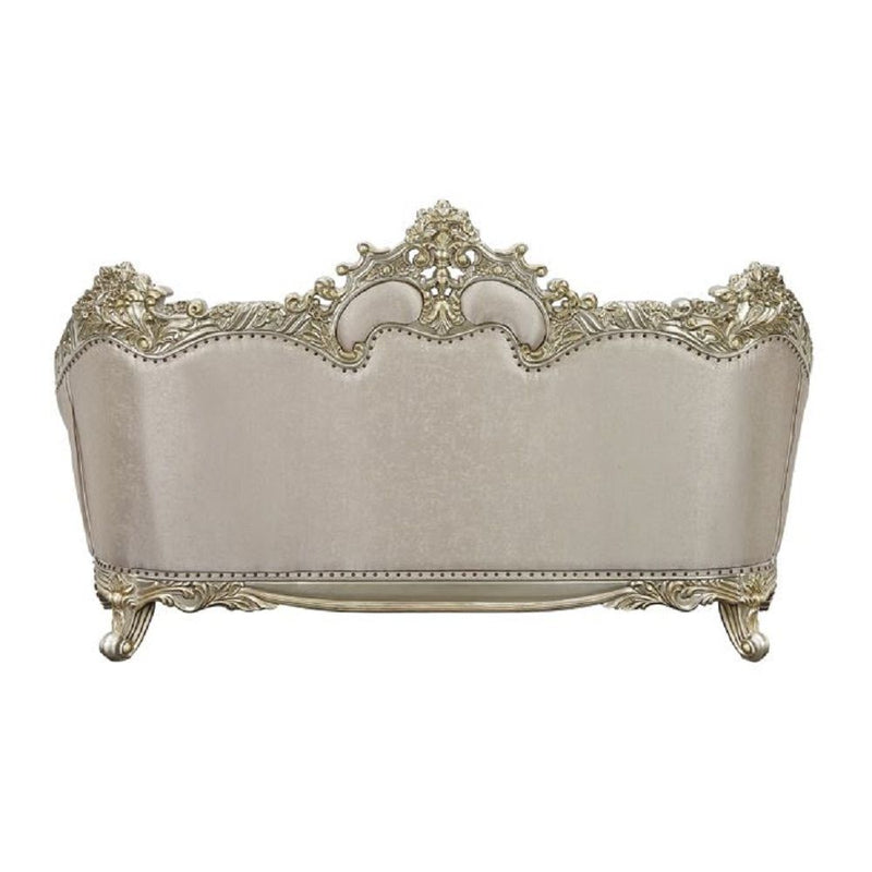 Danae - Sofa With 7 Pillows - Fabric, Champagne & Gold