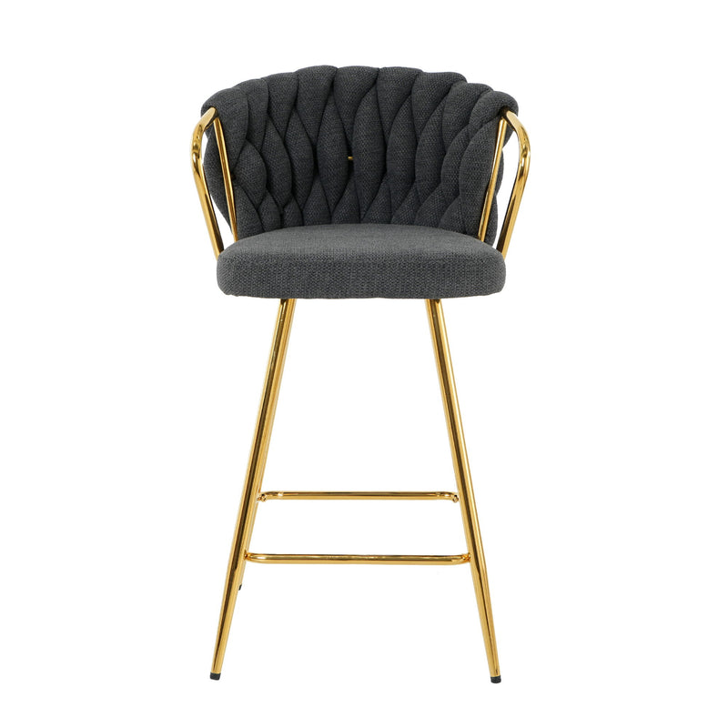 Modern Design High Stool With Plated Legs (Set of 2)