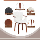 Mid Century Modern Bentwood Swivel Dining Chairs (Set of 2) - White / Walnut