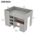 Loft Bed With Built In Wardrobe, Desk, Shelves, And Drawers