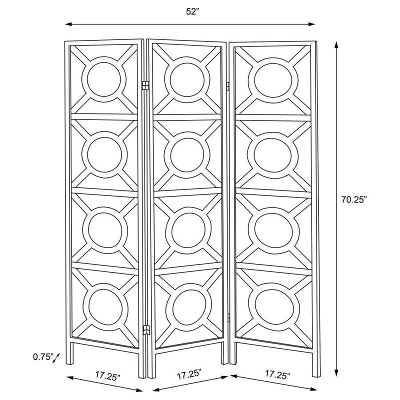 Vulcan - 3 Panel Room Divider Folding Shoji Screen - Cappuccino