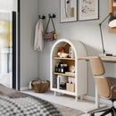 Arched Small Bookcase, Storage Cabinet, Bookshelf With 3 Shelves For Living Room - Oak / White