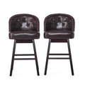 360 Degree Swivel Bar Stool With Stunning Nailhead Trim (Set of 2)
