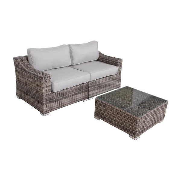 2 Person Seating Set With Cushions - Gray