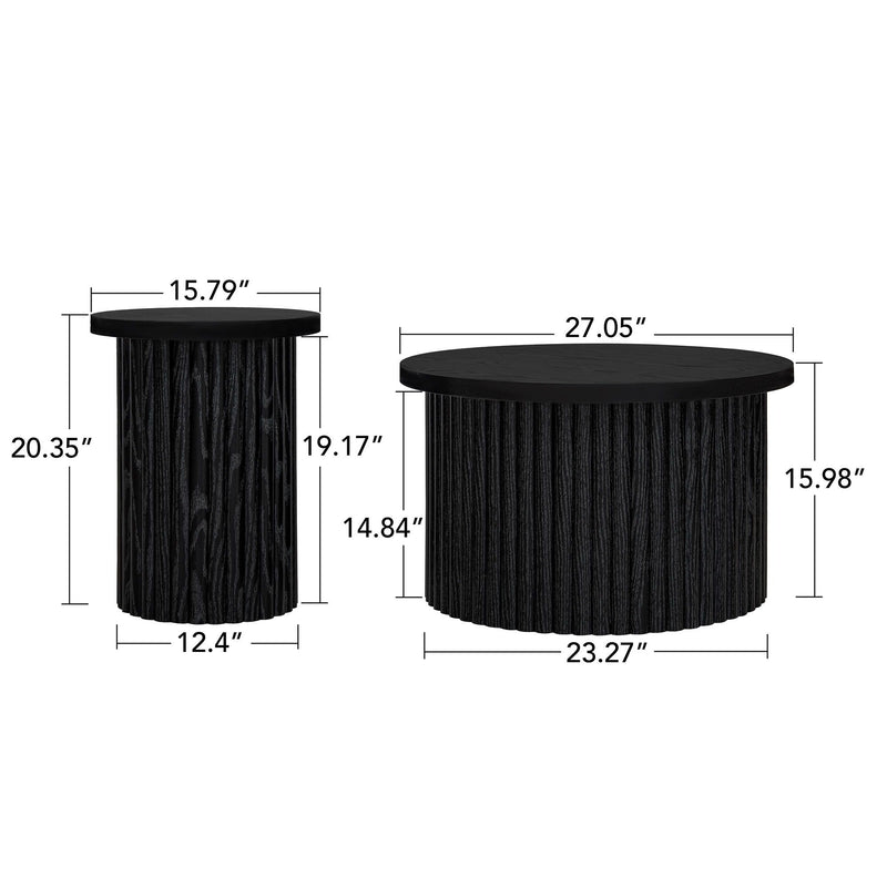 Modern Round Coffee Table And Side Table (Set of 2)