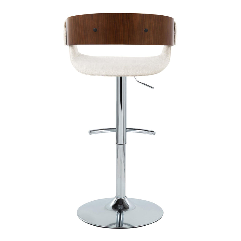 Elisa - Mid Century Modern Adjustable Barstool With Swivel With Rounded T Footrest (Set of 2)