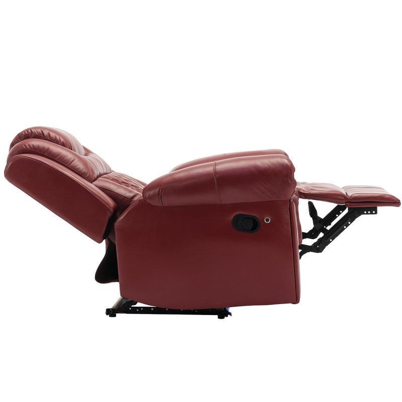 3 Pieces Recliner Sofa Sets Home Theater Seating Manual Recliner Chair With Center Console And LED Light Strip For Living Room