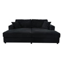 Oversized Loveseat Chaise With 2 USB Ports, 2 Cup Holders And 2 Throw Pillows