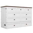 Solid Pine Murphy Bed Chest With Charging Station And Large Storage Drawer For Home Office Or Small Room