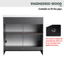 Contemporary Freestanding Bathroom Vanity With Resin Sink & Soft-Close Cabinet Doors