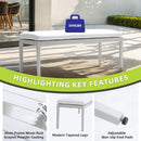 Outdoor Patio Stationary Bench With Sunbrella Fabric Cushion - Grayish