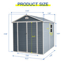 6X8Ft Resin Outdoor Storage Shed Kit-Perfect To Store Patio Furniture - Gray