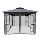 Patio Gazebo Tent With Ventilated Double Roof And Mosquito Net
