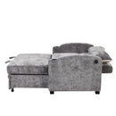 Pull Out Loveseat Sofa With Adjsutable Backrest, 2 Pillows, Cup Holders, USB Ports For Living Room