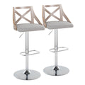 Charlotte - Farmhouse Adjustable Height Barstool With Swivel Rounded Rectangle Footrest (Set of 2)