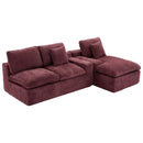 Cloud Sectional Sofa With Double Layer Cushion And Side Pockets, Free-Combined