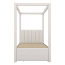 Upholstery Canopy Platform Bed With Trundle And Three Storage Drawers