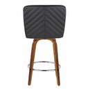 Henry - Contemporary Fixed Height Counter Stool With Swivel With Round Footrest (Set of 2)