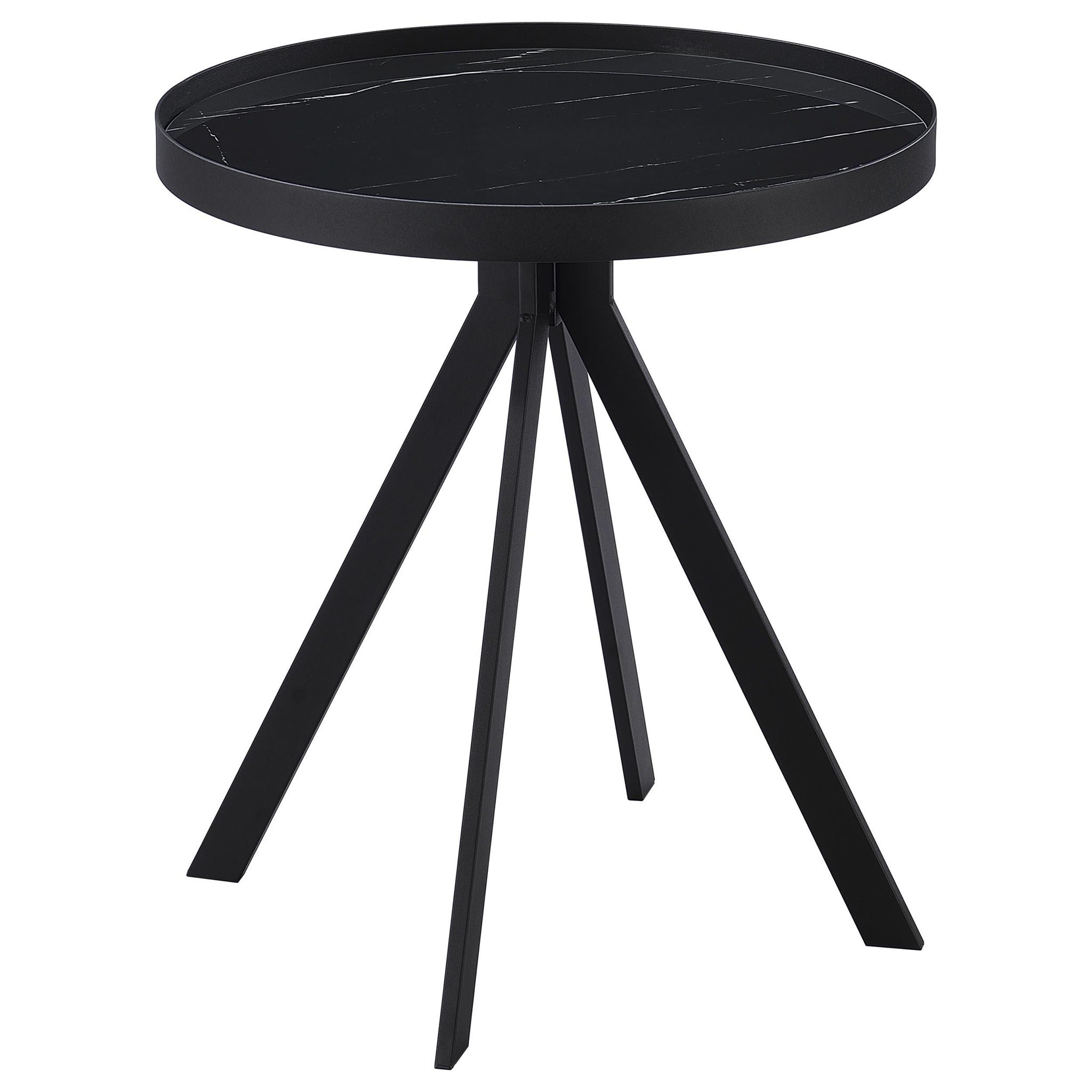 Briggs 2-piece Round Coffee and End Table Set Black - Atlantic Fine Furniture Melbourne FL