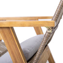 Acacia Wood Cape Woven Wicker Large Lounge Chair With Pillow For Patio, Deck, Yard, Lawn And Garden Seating Wicker (Set of 2) - Teak