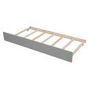 Twin House Wooden Daybed with trundle, Twin House-Shaped Headboard  bed with Guardrails,Grey