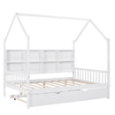 House Bed With Trundle, Kids Bed With Shelf