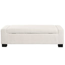 Textured Boucle Ottoman Bench With Hinged Lid For Seating And Storage - Beige