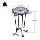 French Country Patio Side Table With Vibrant Tile Top
