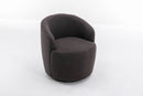 Teddy Fabric Swivel Accent Armchair Barrel Chair With Powder Coating Metal Ring