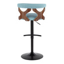 Gardenia - Contemporary Adjustable Barstool, Swivel With Rounded T Footrest (Set of 2)