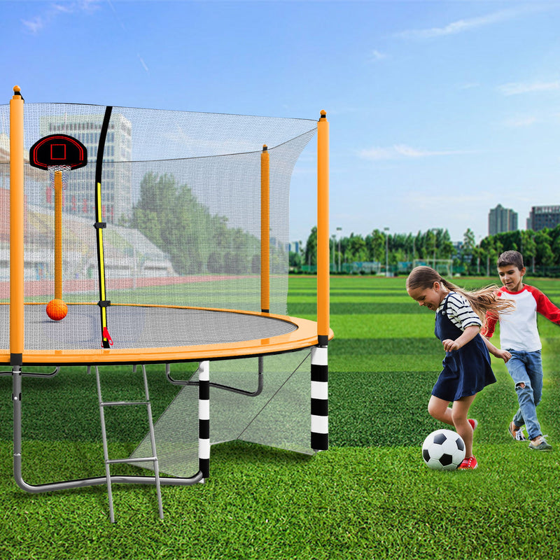 16Ft Trampoline With Basketball Hoop Pump And Ladder (Inner Safety Enclosure) With Soccer Goal