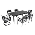 Modern Outdoor Patio Dining Set With Table And Chairs With Sunbrella Cushions