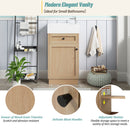 Bathroom Vanity With Reversible Resin Sink, Cabinet & Zinc Alloy Handles - Wood