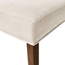 Modern Indoor Wood Dining Set With Chairs And Table, Rubber Wood, 6 Piece - Cream / Walnut